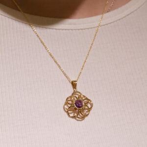 Vintage guldhänge med ametist