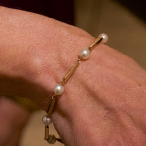 Pärlarmband i guld, 20,5 cm
