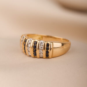 Safir- och diamantring