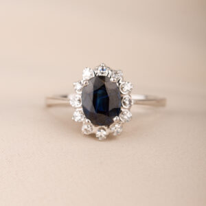 Carmouséring i vitguld